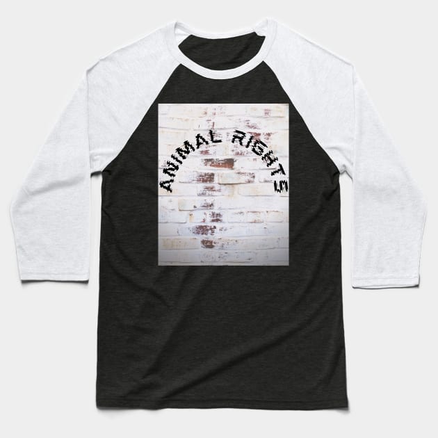 Animal Rights Baseball T-Shirt by aveganmars